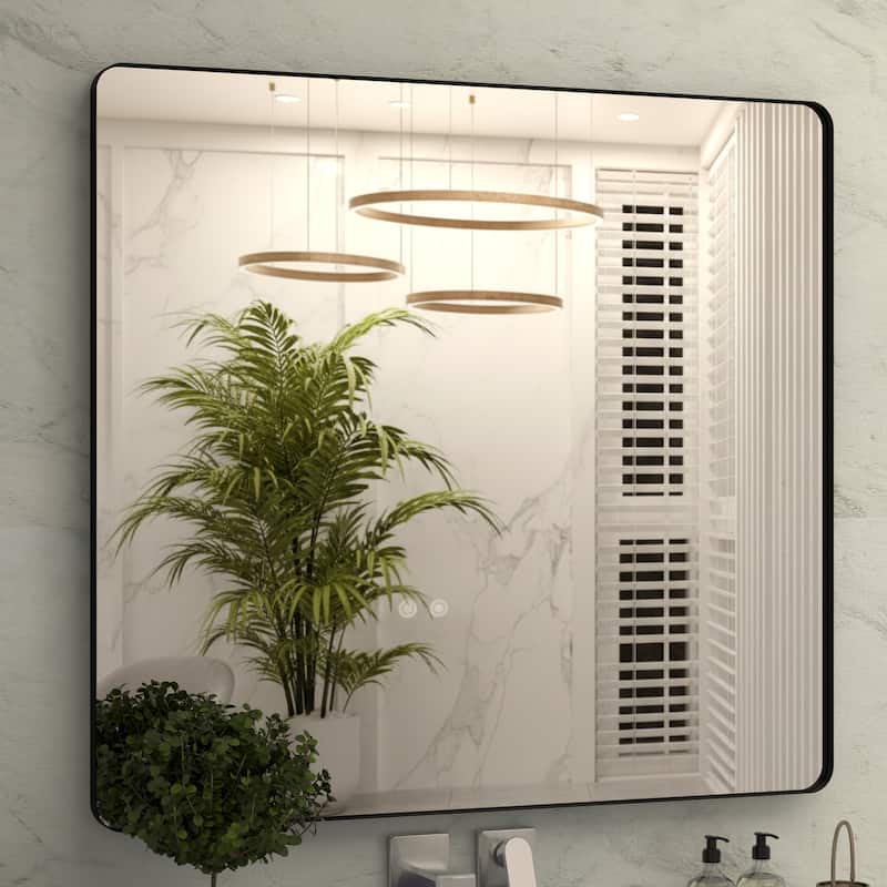 36 Inch Black Rectangular Mirror Metal Framed Mirror Vanity Mirror Dressing Mirror, for Bathroom, Living Room - 40