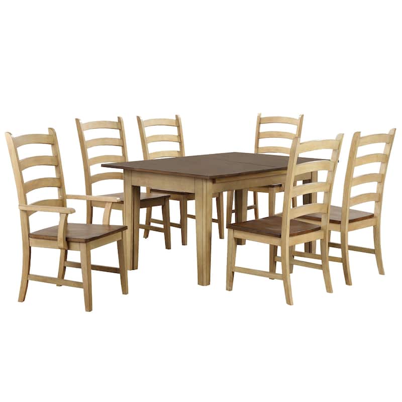 Extendable Dining Set 7 Piece, Seats 12, Rectangular Table, Large Dining Room Furniture
