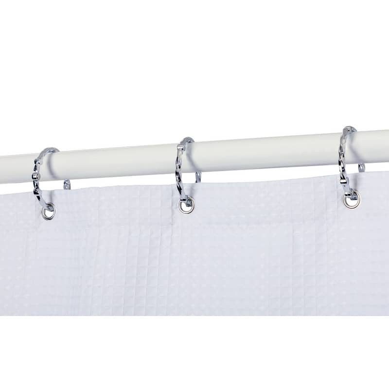 Utopia Alley Rustproof Aluminum Hoop Shower Rod 45.7x22", with White Shower Curtain 180x70"
