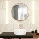 Neutypechic Modern Thin Frame Wall-Mounted Vanity Round Mirror
