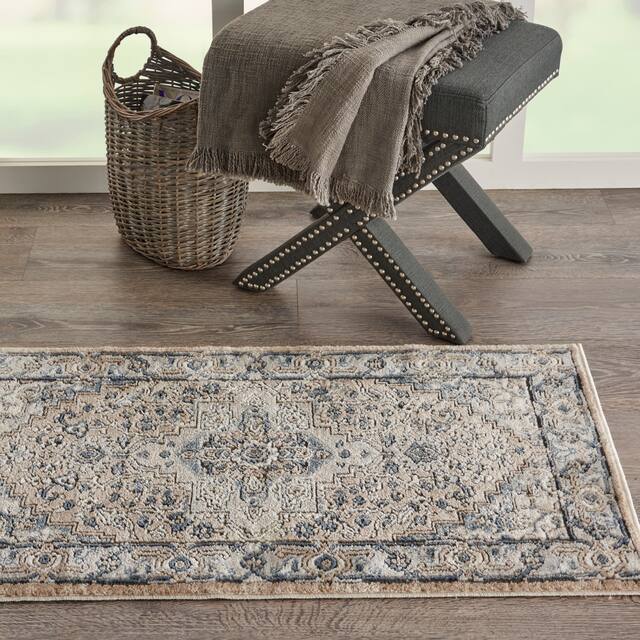 Nourison Concerto Traditional Persian Medallion Area Rug - 2'2" x 3'9" - Beige/Grey