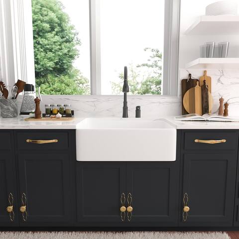 Farmhouse/Apron Front White Ceramic Kitchen Sink - 30x19