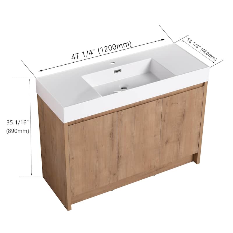 Beingnext 24"/30"/48"/60" Bathroom Vanity with Sink, Freestanding Bathroom Vanity with Soft Close Door and Shelf