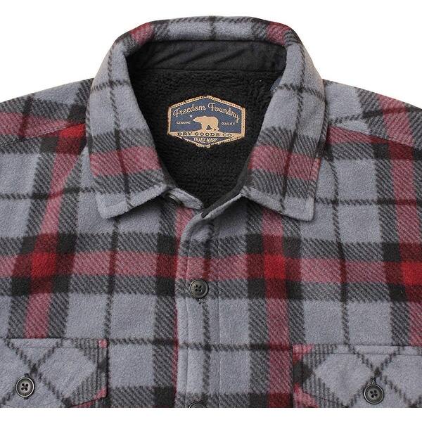 Shop Freedom Foundry Men S Plaid Fleece Jackets Super Plush Sherpa