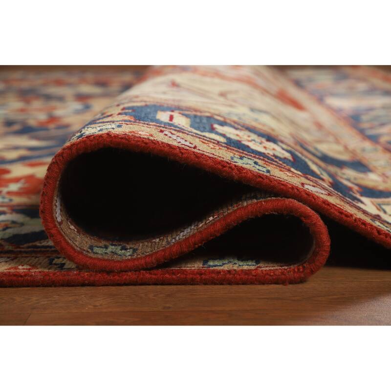 Geometric Heriz Serapi Indian Handmade Wool Carpet - 9'9" x 13'7"