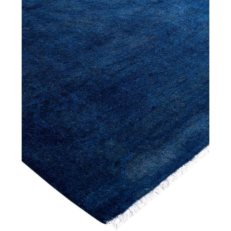 Overdyed One-of-a-Kind Hand-Knotted Area Rug - Blue - 4' 2" x 6' 6"