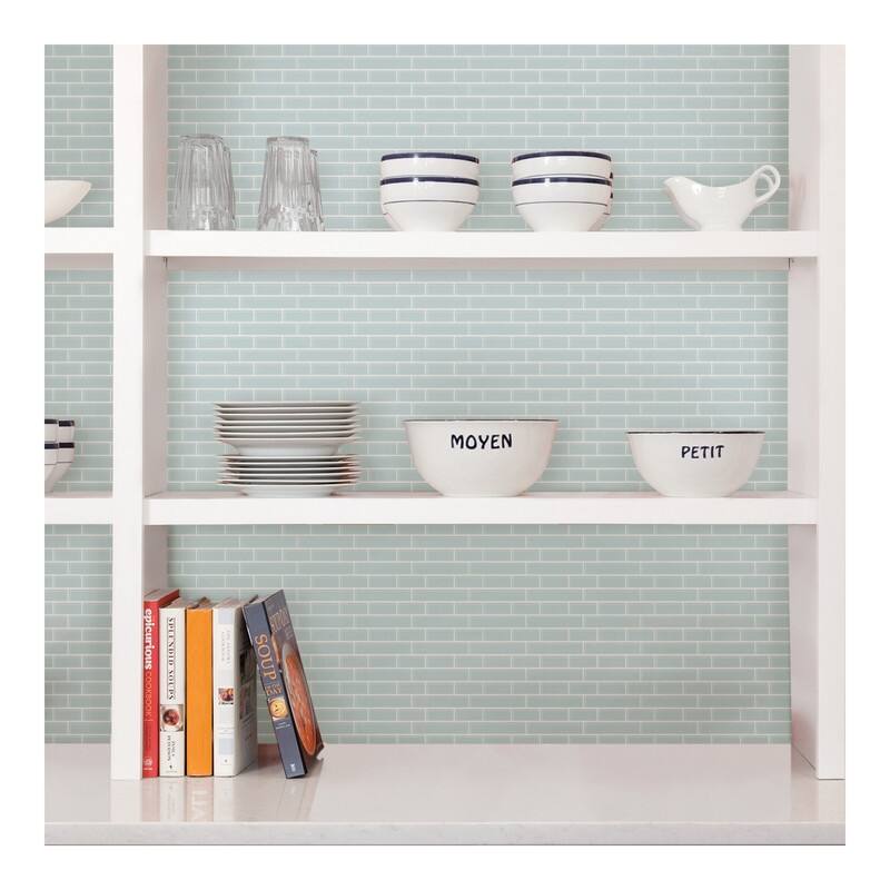 InHome Sea Glass Peel & Stick Backsplash Tiles