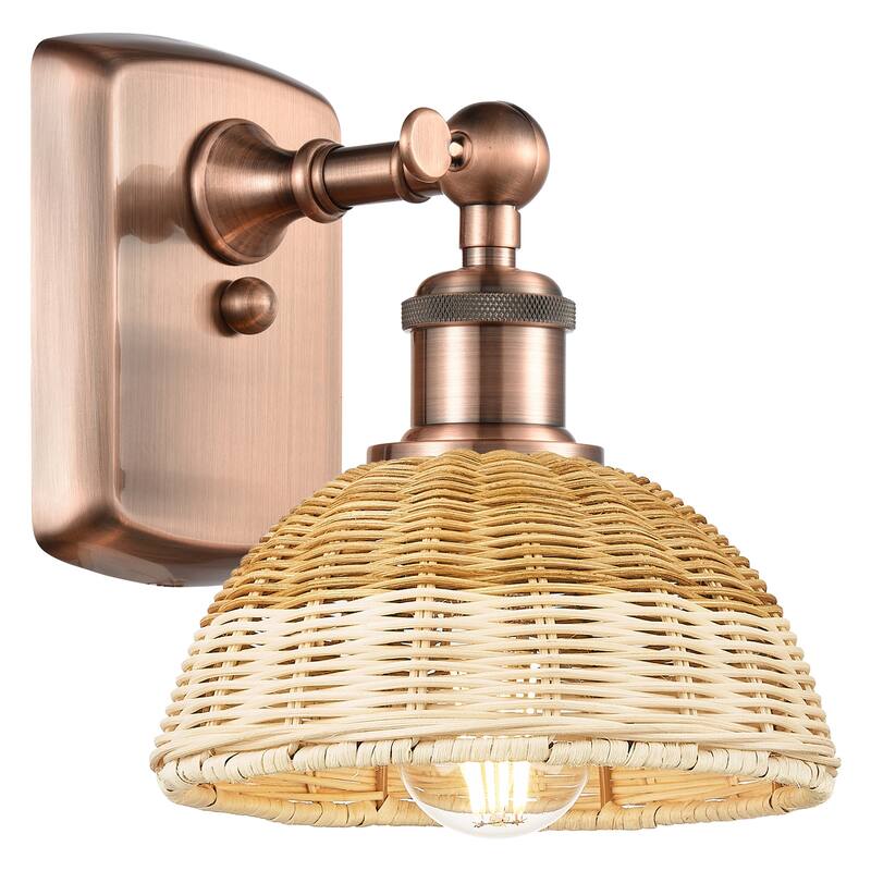 Innovations Lighting 516-1W-8-8 Bristol Natural II Sconce Bristol - Antique Copper / Natural
