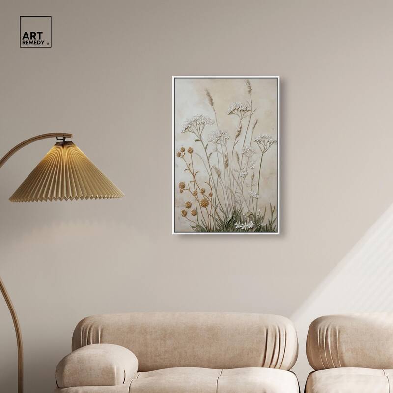 Plaster Petal Panorama Canvas by Art Remedy