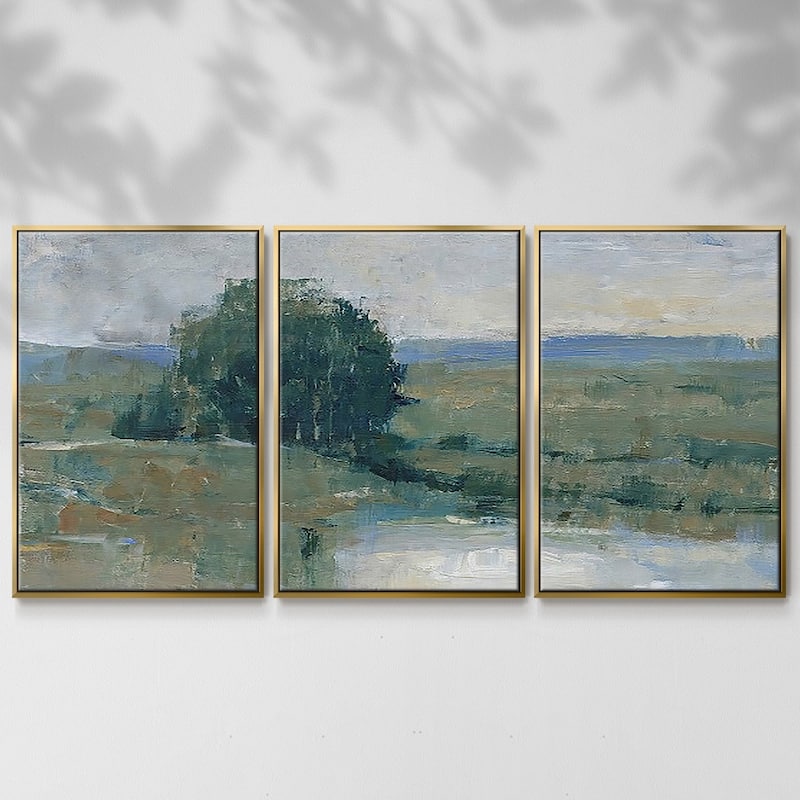 Riverbank Impression I - Multi Piece Framed Canvas