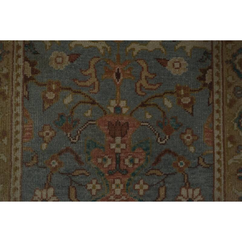 Hand Knotted Oriental 100% Wool Carpet Traditional All-Over Navy Blue & Blues Ziegler Area Rug - 3' 10'' X 2' 0''