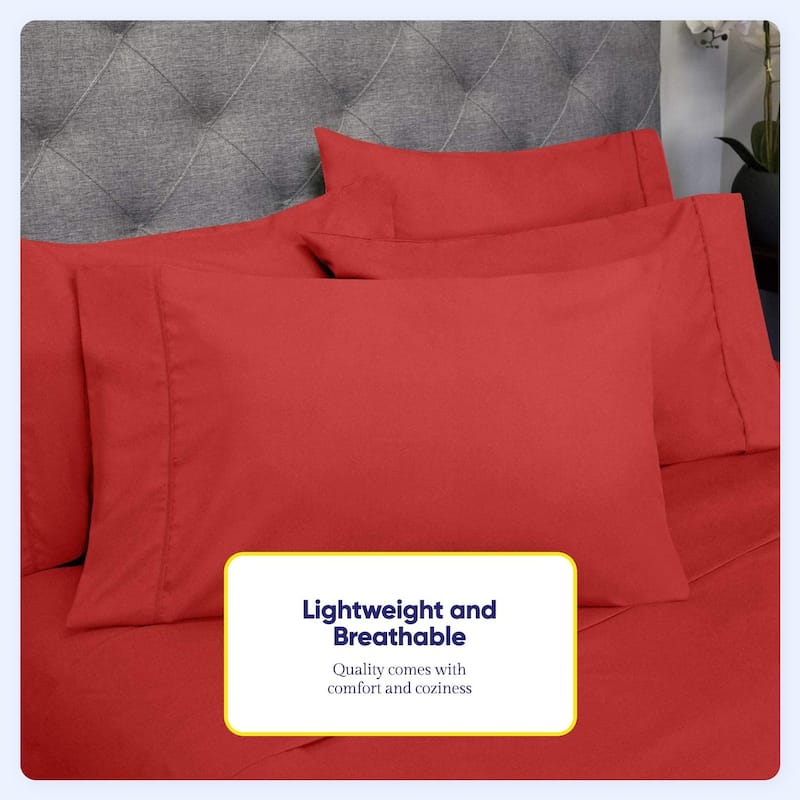 Sweet Home Collection Split King 7 Piece Sheet Set, Deluxe Ultra Soft 1500 Series, Double Brushed Microfiber.