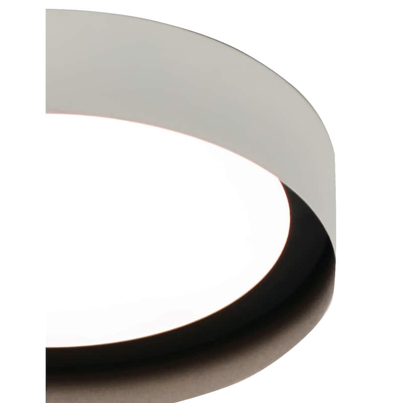 Reveal 12-inch White and Black LED Flush Mount, White Acrylic Shade