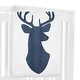 preview thumbnail 3 of 4, Woodland Deer Collection Boy Baby Monthly Milestone Blanket - Navy Blue and White Stag Forest Animal Love You Deerly