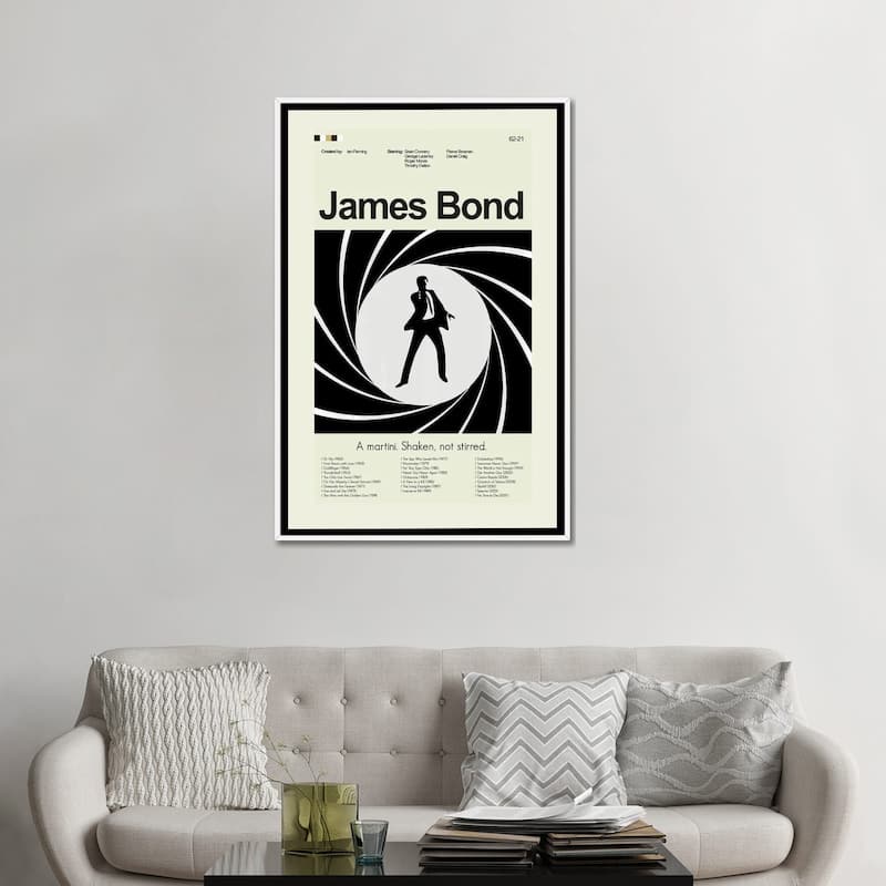 iCanvas "James Bond" by Prints and Giggles by Erin Hagerman Framed Canvas Print