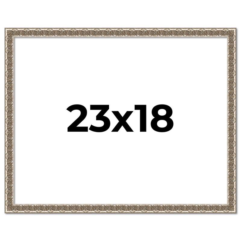 23x18 Frame Silver Versailles Ornate Solid Wood Picture Frame | 1 Inch