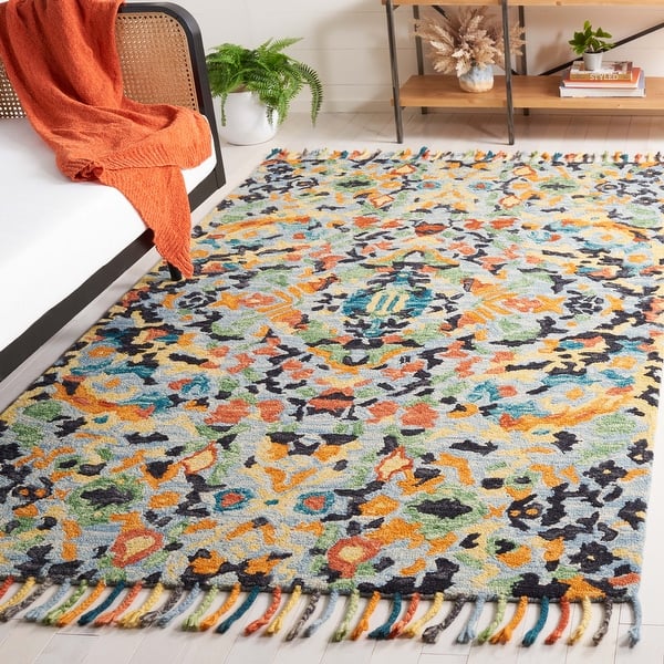 Kaleen Glam 2 x 3 Turquoise Indoor Geometric Handcrafted Throw Rug