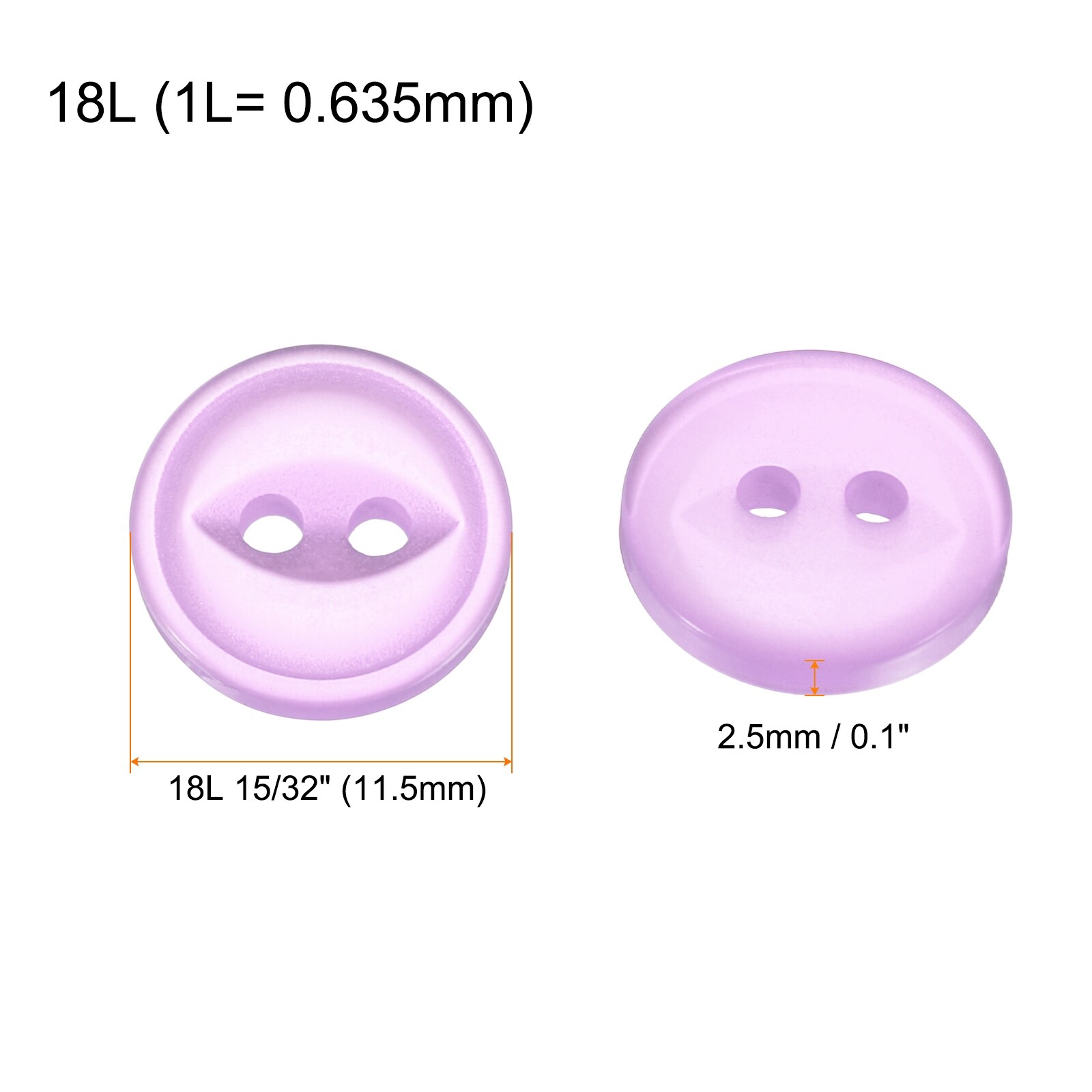 Round Sewing Buttons Resin 2-Hole Fish Eye Craft Replacement Button for Craft Pants Dress Skirt Clothing Buttons