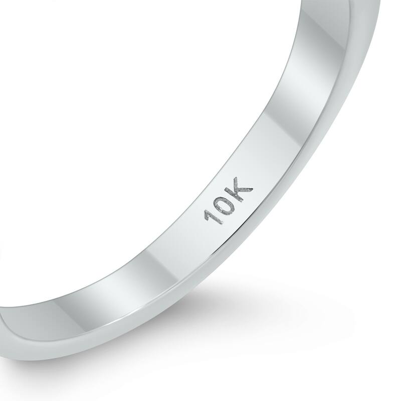 2mm Flat Comfort Fit Wedding Band in 10k White Gold