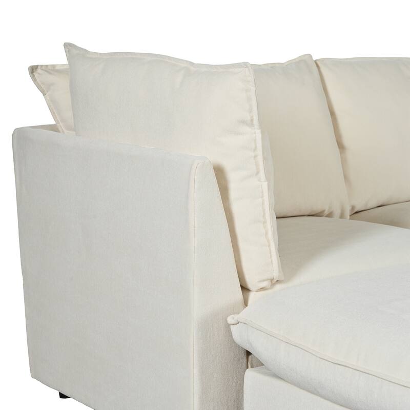Modern Large U-Shape Sectional Sofa, 2 Large Chaise with Removable Ottomans