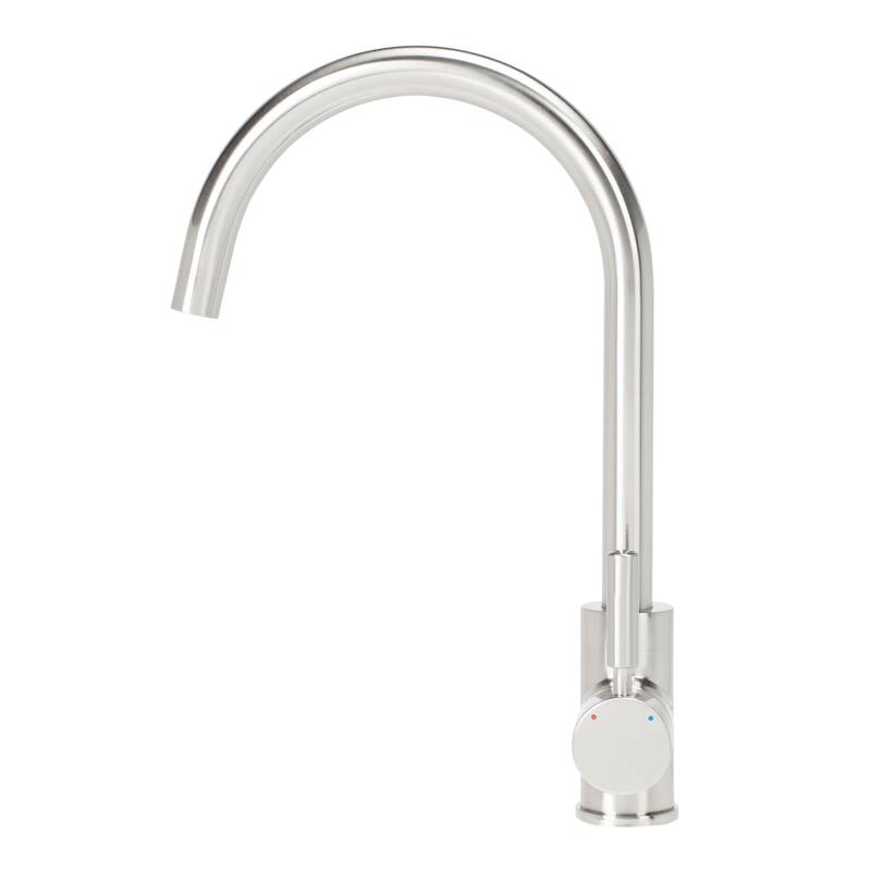 SAFAVIEH Home Avanti Single Handle Nickel Kitchen Faucet - 2"W x 9"D x 15"H