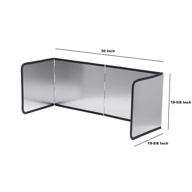 30-Inch Durable 3 Sided Stainless Steel Splatter Screen Guard for Frying, Foldable oil splash guard, Anti Splatter Screen guard