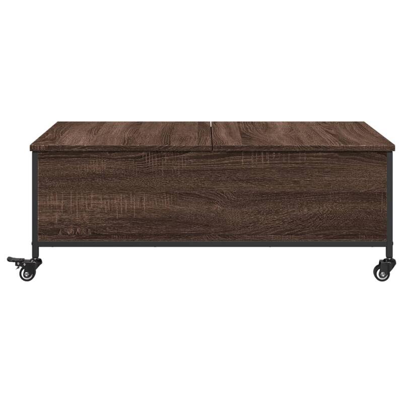 vidaXL Coffee Table Brown Oak Engineered Wood Small Modern - 21.7 x 35.8 x 13.4 in