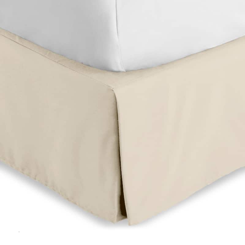 Bare Home Pleated Bed Skirt - 15-Inch Tailored Drop Easy Fit - Twin - Sand