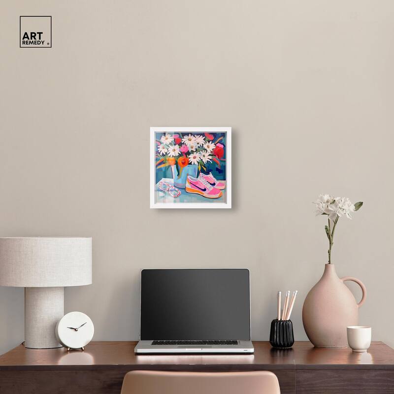 Whimsical Sneakers Flower Vase Shadowbox by Art Remedy