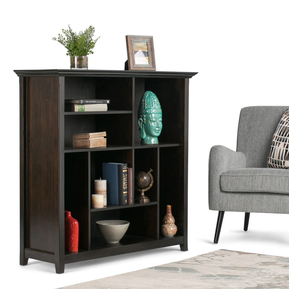 WYNDENHALL Halifax SOLID WOOD 44 inch x 44 inch Transitional Multi Cube Bookcase and Storage Unit - 44"w x 15.75"d x 44"h