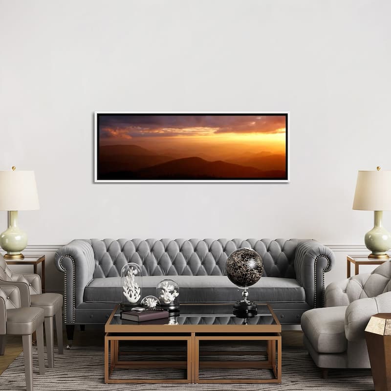 iCanvas "MountainsSunset, Blue Ridge Parkway, Great Smoky Mountains, NC, USA" by Panoramic Images Framed Canvas Print