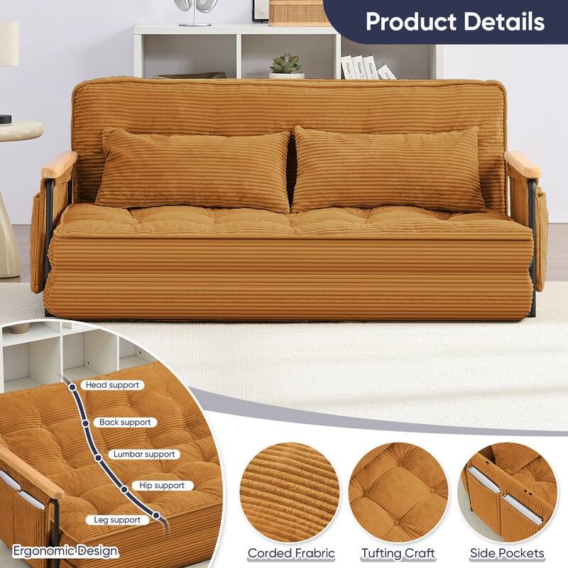 Mixoy Muti-Functional Folding Floor Sofa Bed,3-Seater,2-Seater,1-Seater Lazy Futon Sofa with 6 Position Adjustable Backrest