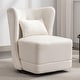 preview thumbnail 4 of 3, Modern Armless Chair, 360° Swivel Lounge Chair with Back Pillow, for Living Room Bedroom