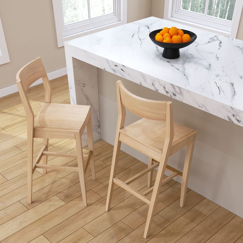 Plank and Beam Modern Bar Height Chair - Set of 2