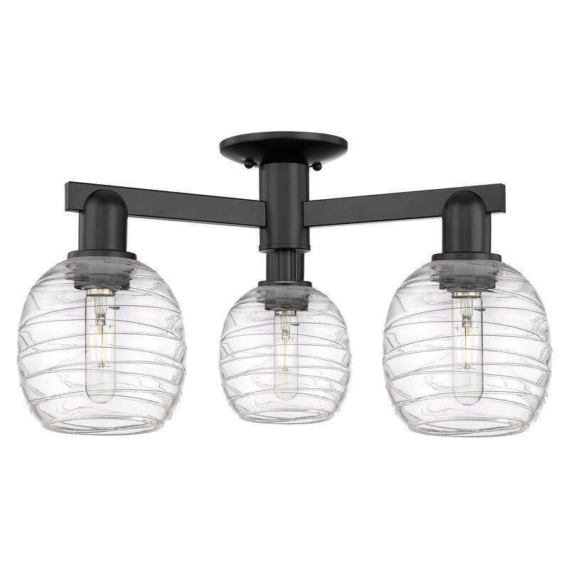 Innovations Lighting Endless Possibilities Arcadia - Belfast - 3 Light 24" Semi-Flush Mount - Matte Black