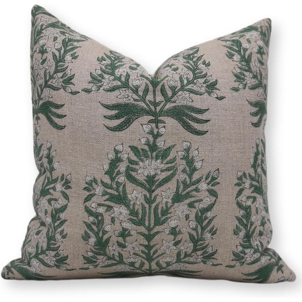 Fabdivine Thick Linen Sustainable Cushion Pillow Cover Accent Natural, Vrindavan