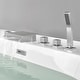 preview thumbnail 1 of 10, Waterfall Deck Mount Tub Faucet With Handheld Shower Brass Roman Bathtub Faucet Modern Tub Filler With Sprayer