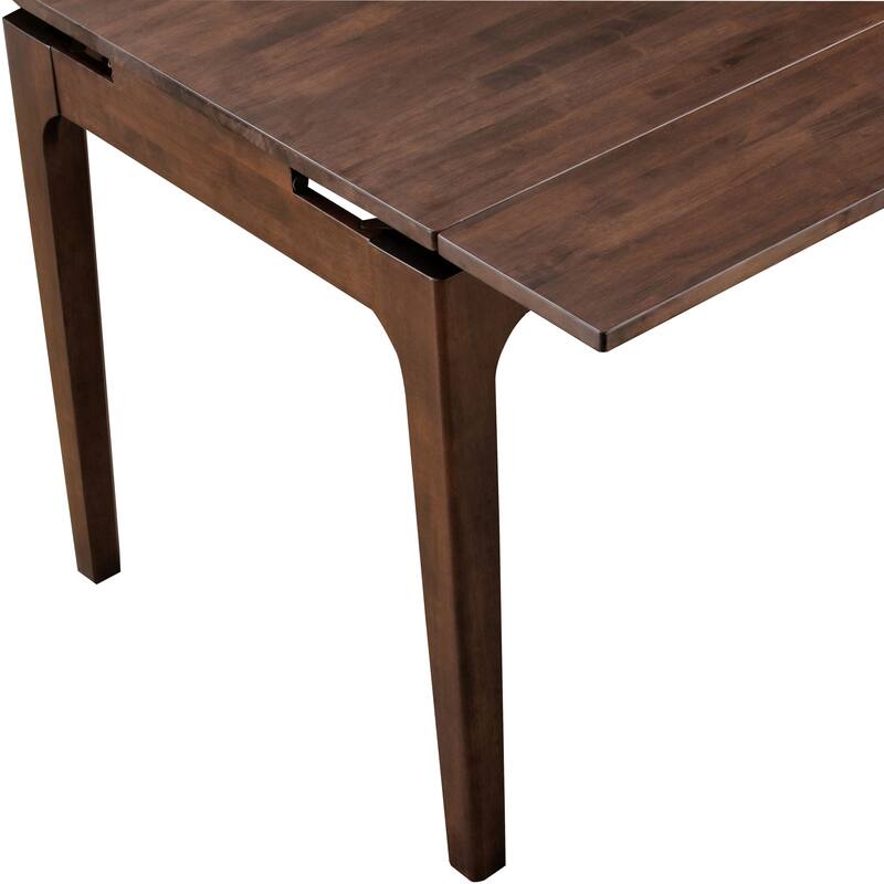 Furniture of America Abigail IX Mid-Century Modern 5-Piece Walnut 53-inch 2-Leaf Extendable Counter Height Dining Set