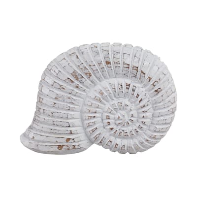 Handcrafted Wooden Nautical Shell Figurine Coastal-Inspired Details