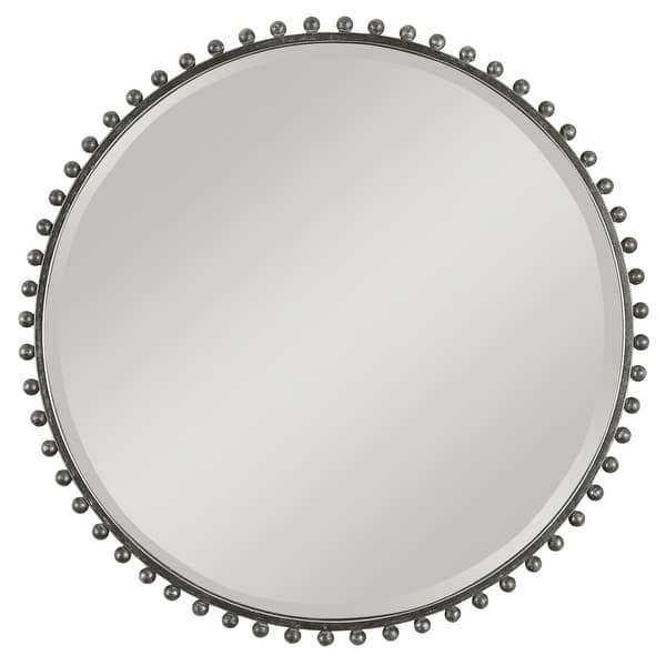 slide 2 of 6, Uttermost Taza Round Iron Mirror