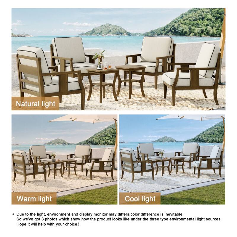 Patio Conversation Sets with Side Table(Set of 6)