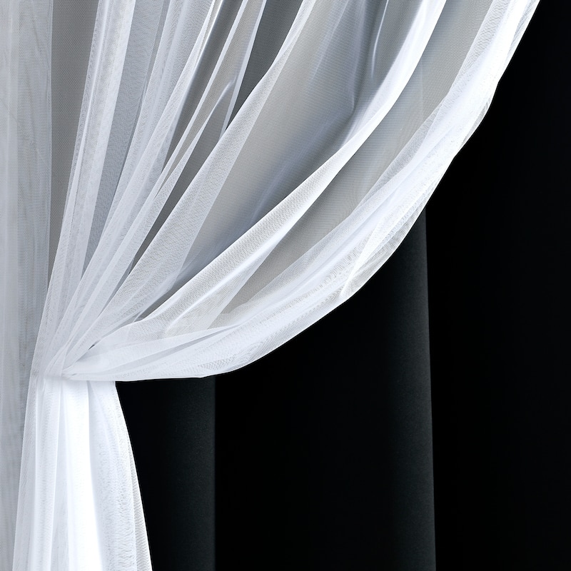 Lush Decor Grommet Sheer Panel Pair with Insulated Blackout Lining