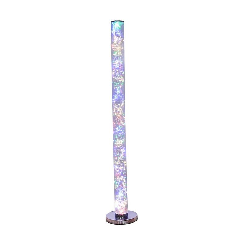 49-Inch Colorful LED Column Floor Lamp with Remote Control - Silver