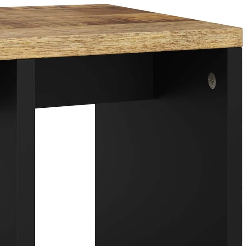 vidaXL Side Table 15.7"x12.2"x18.1" Solid Wood Mango&Engineered Wood