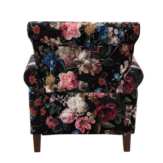 HULALA HOME Nailhead Trim Traditional Accent Armchair with Rolled Arms