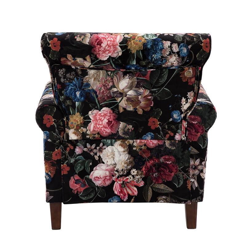 Nyctelius Nailhead Trim Traditional Accent Armchair with Rolled Arms by HULALA HOME