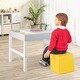 preview thumbnail 3 of 8, 3 in 1 Wooden Kids Table with Storage and Double-Sided Tabletop-White - 31.5” x 23.5” x 23”