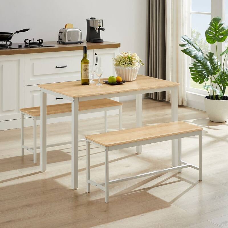 Rustic 3 Piece Dining Table Set for Living Room