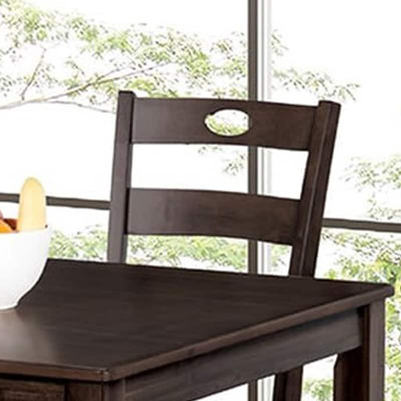 Farmhouse Expresso Solid Wood 5-piece Dining Table Set