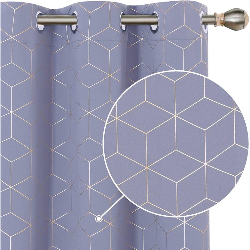 Deconovo Colorful Blackout Gold Honeycomb Curtains 42 Width(2 Panel)